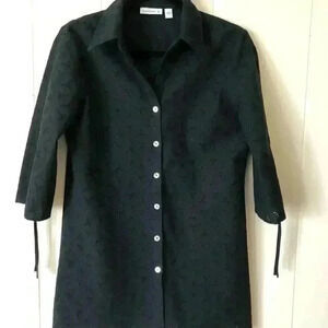 Susan Graver Women's Black Cotton Top Blouse S